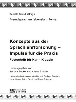 cover image of Konzepte aus der Sprachlehrforschung  Impulse für die Praxis